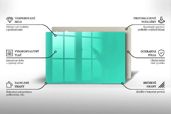 Skleněná deska za sporák Zelená barva