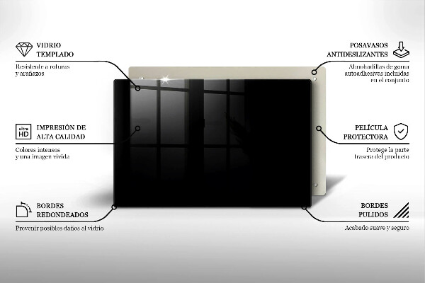 Skleněná deska za sporák Černá barva