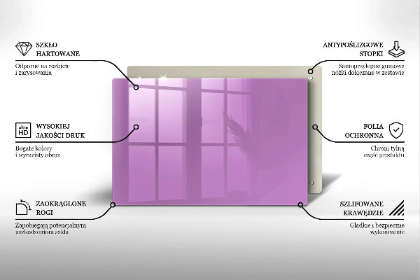 Skleněná deska za sporák Barva fialová