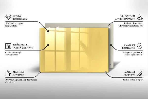 Skleněná deska za sporák Žlutá