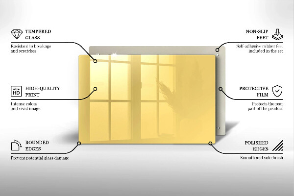 Skleněná deska za sporák Žlutá