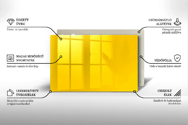 Skleněná deska za sporák Žlutá