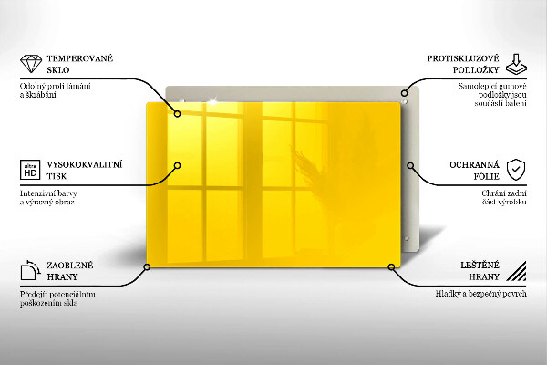 Skleněná deska za sporák Žlutá