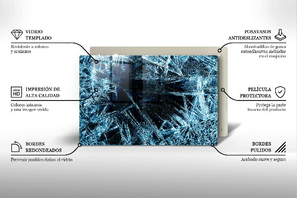 Skleněná deska za sporák Struktura ostrého ledu