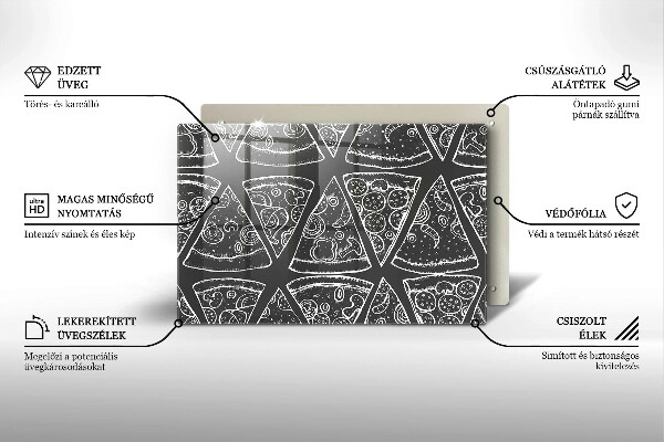 Skleněná deska za sporák Pizza ilustrace