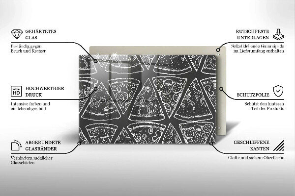 Skleněná deska za sporák Pizza ilustrace