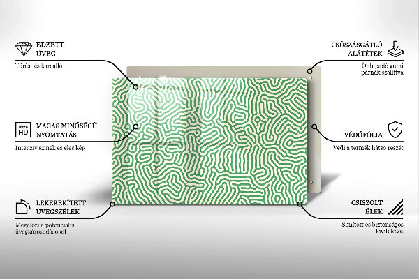 Skleněná deska za sporák Abstraktní linie