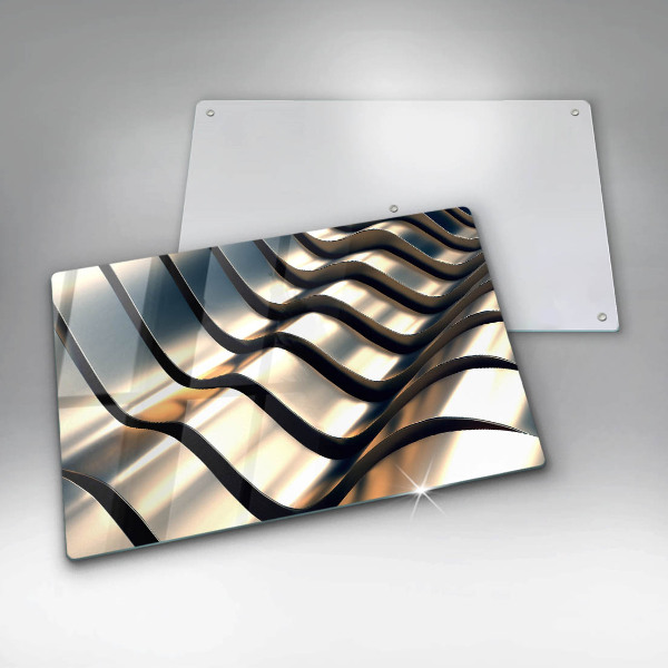 Skleněná deska za sporák 3D kovové tvary