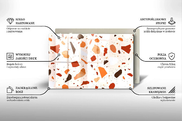 Skleněná deska za sporák Dekorativní kamenina
