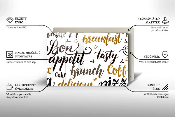 Skleněná deska za sporák Bon appetit