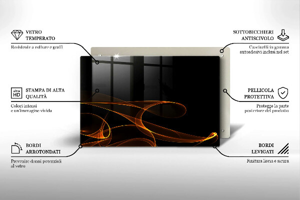 Skleněná deska za sporák Abstraktní linie