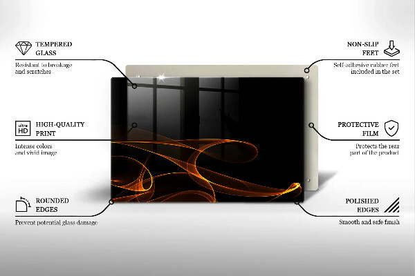 Skleněná deska za sporák Abstraktní linie