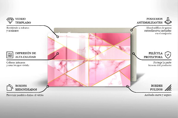 Skleněná deska za sporák Geometrický mramor