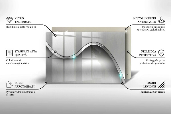 Skleněná deska za sporák Kovová abstrakce
