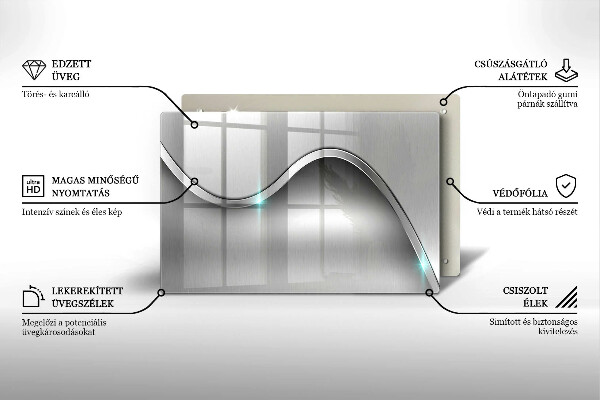 Skleněná deska za sporák Kovová abstrakce