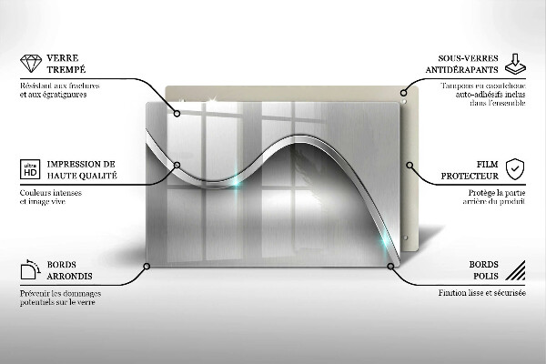 Skleněná deska za sporák Kovová abstrakce