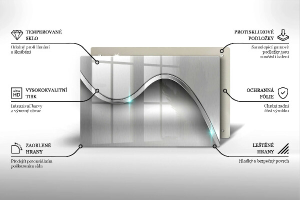 Skleněná deska za sporák Kovová abstrakce