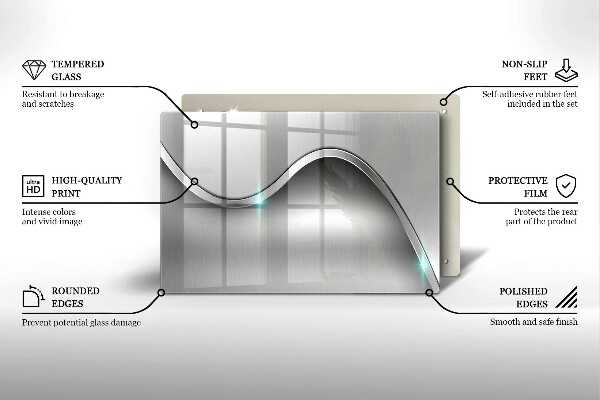 Skleněná deska za sporák Kovová abstrakce