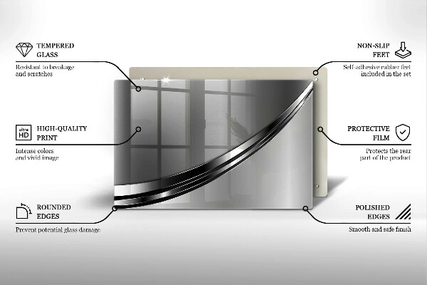 Skleněná deska za sporák Kovová abstrakce