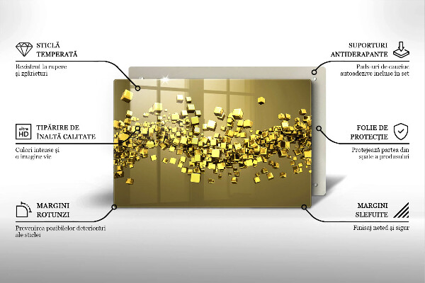 Skleněná deska za sporák Abstraktní 3D geometrie