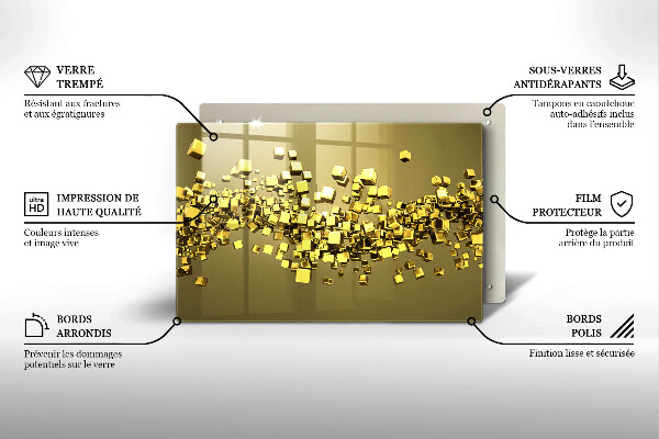 Skleněná deska za sporák Abstraktní 3D geometrie
