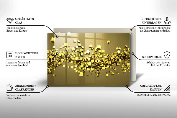 Skleněná deska za sporák Abstraktní 3D geometrie