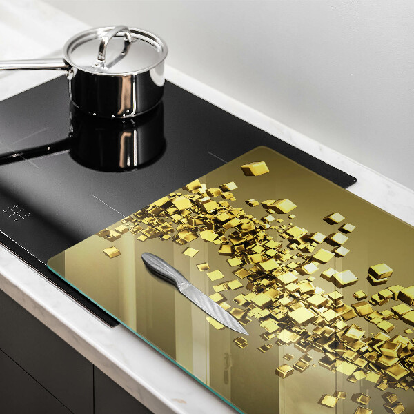 Skleněná deska za sporák Abstraktní 3D geometrie