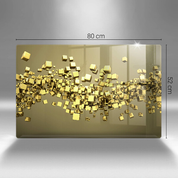 Skleněná deska za sporák Abstraktní 3D geometrie