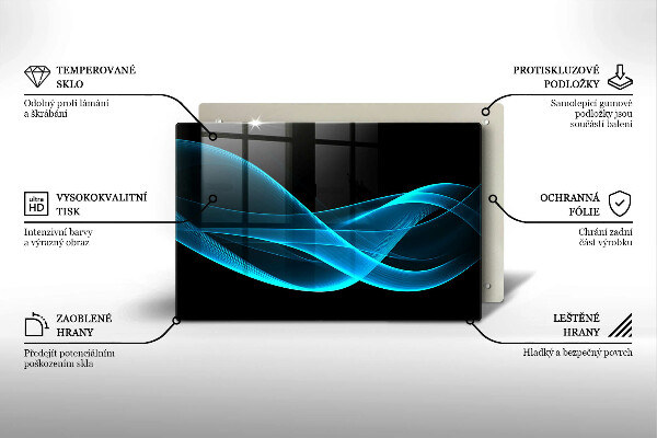 Skleněná deska za sporák Modrá abstrakce