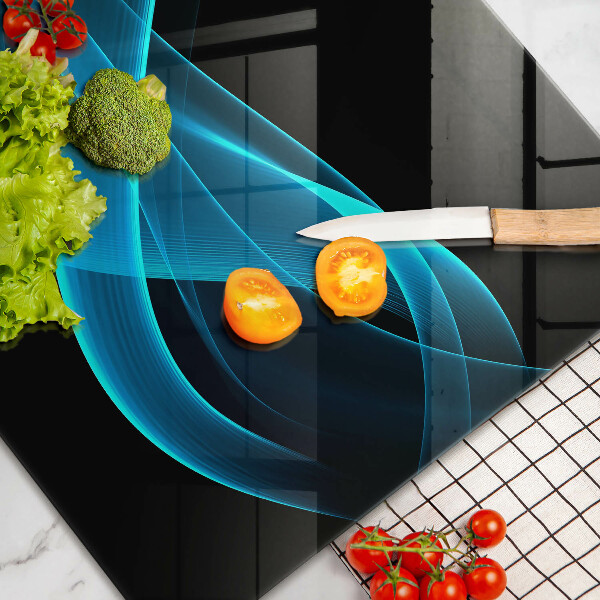 Skleněná deska za sporák Modrá abstrakce