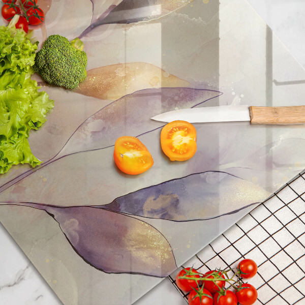 Skleněná deska za sporák Malované boho listy