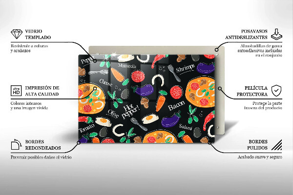 Skleněná deska za sporák Jídlo ilustrace