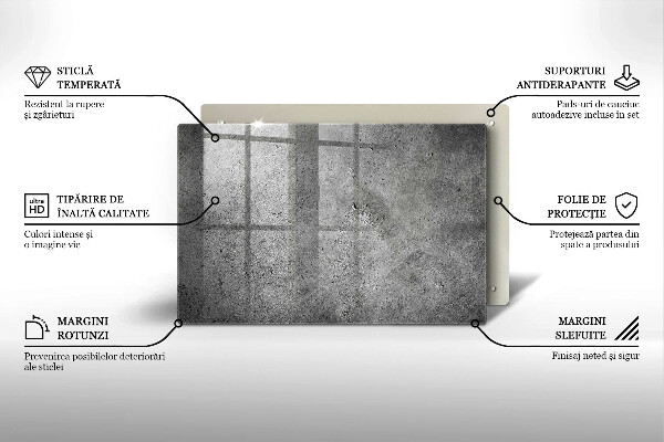 Skleněná deska za sporák Textura betonového kamene