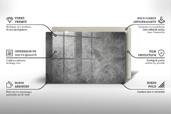 Skleněná deska za sporák Textura betonového kamene
