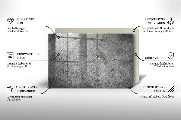 Skleněná deska za sporák Textura betonového kamene
