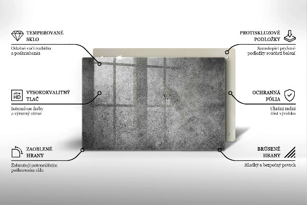 Skleněná deska za sporák Textura betonového kamene
