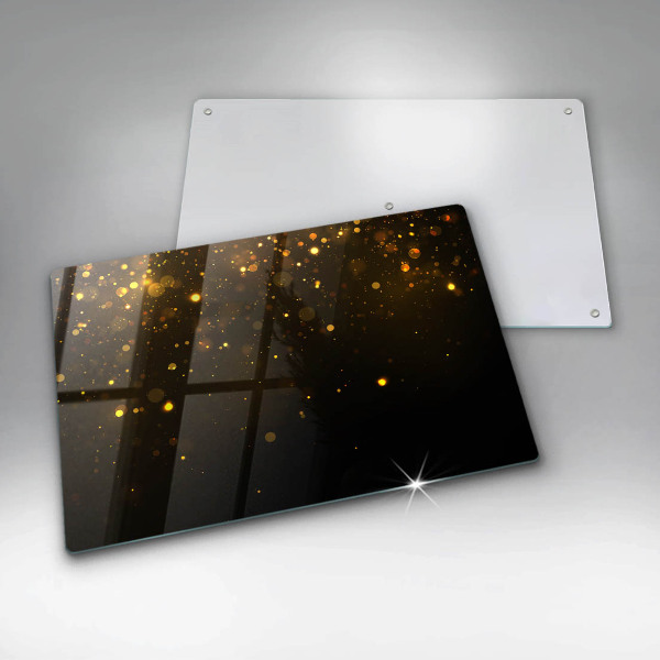 Skleněná deska za sporák Zlaté třpytky