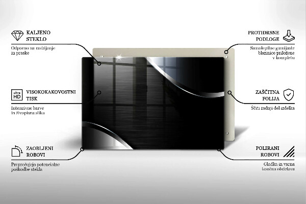 Skleněná deska za sporák Kovová abstrakce
