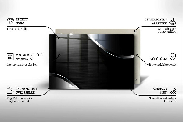 Skleněná deska za sporák Kovová abstrakce