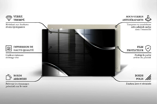 Skleněná deska za sporák Kovová abstrakce