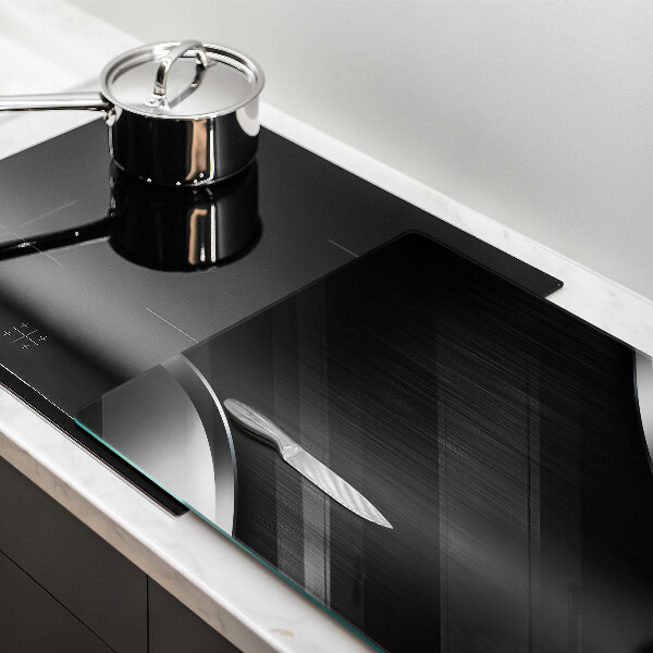 Skleněná deska za sporák Kovová abstrakce