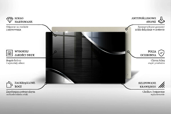 Skleněná deska za sporák Kovová abstrakce