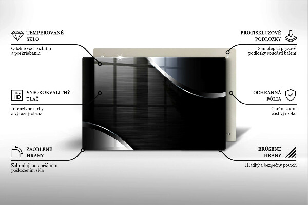 Skleněná deska za sporák Kovová abstrakce