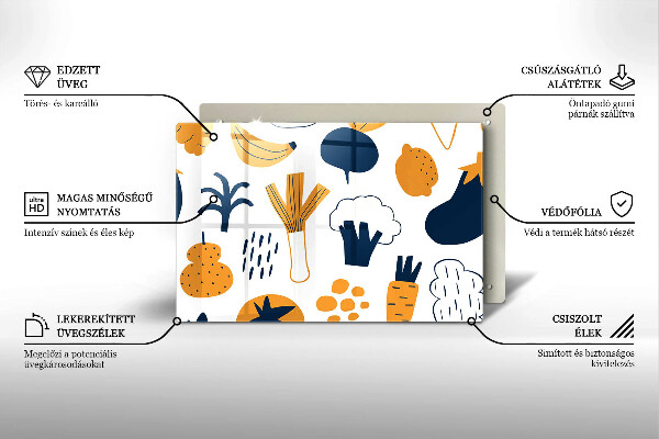 Skleněná deska za sporák Jídlo ilustrace