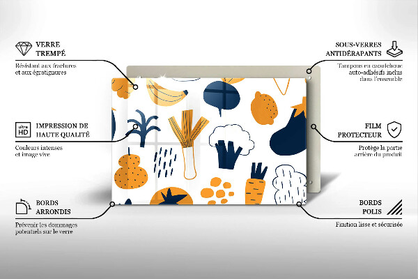 Skleněná deska za sporák Jídlo ilustrace