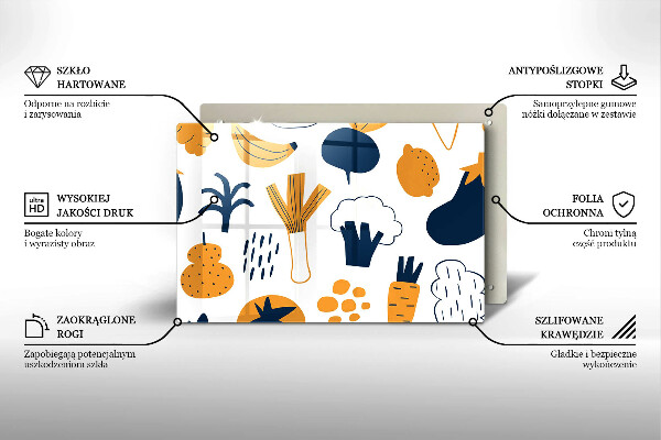 Skleněná deska za sporák Jídlo ilustrace