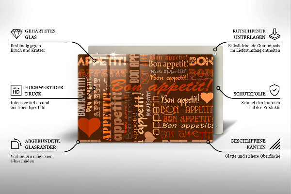 Skleněná deska za sporák Bon appetit