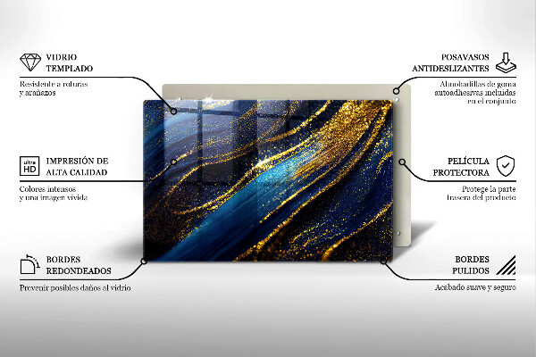 Skleněná deska za sporák Námořnická modrá abstrakce