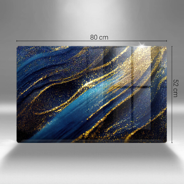 Skleněná deska za sporák Námořnická modrá abstrakce