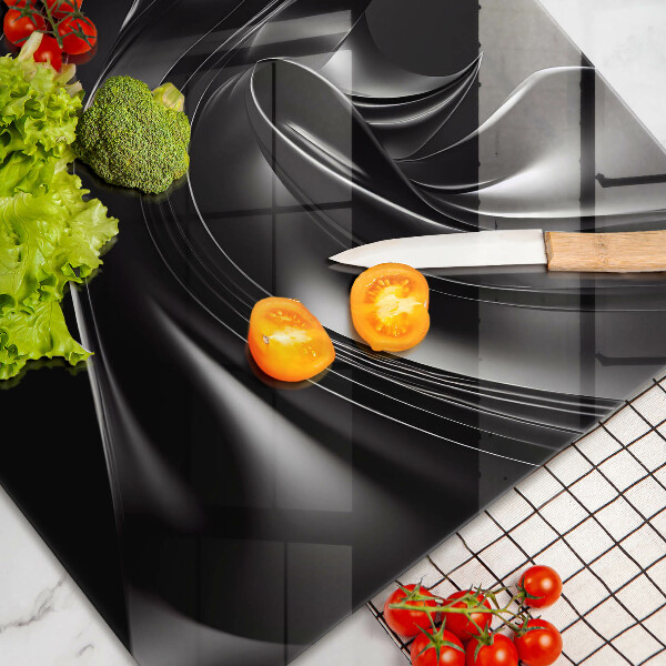 Skleněná deska za sporák Abstraktní černá hmota